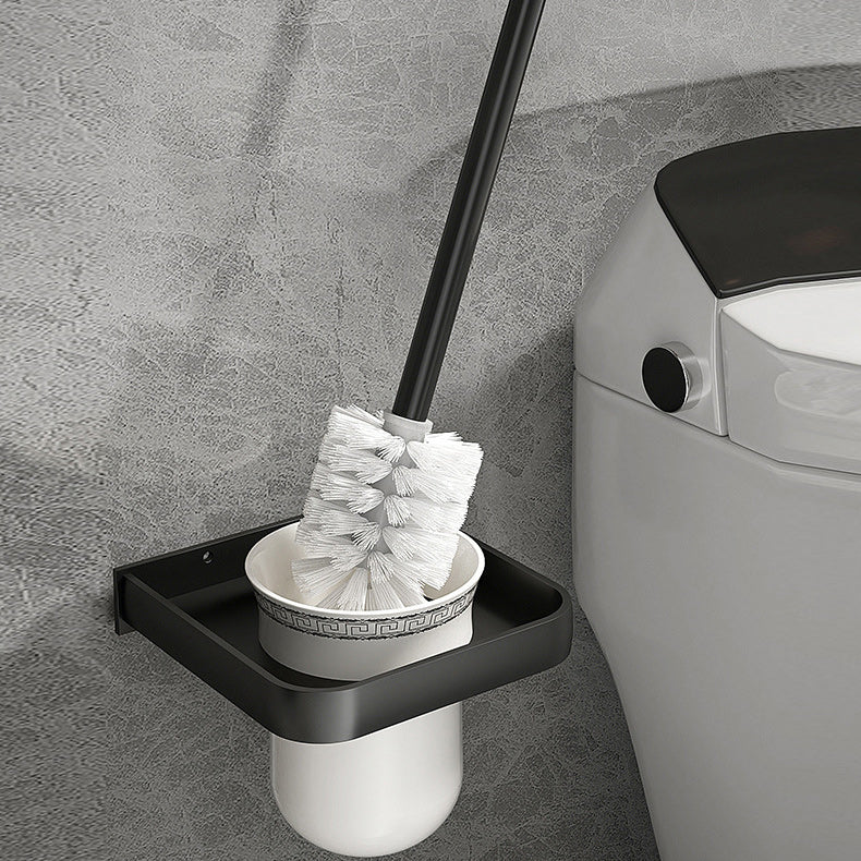 BowLift | Modern Matte Black Bathroom Accessory Set with Bath Shelf/Towel Hooks/Towel Bar