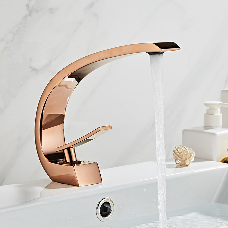 BowLift | 17 cm High Basin Faucet Luxury 1 Hole Basin Faucet Cubic Bathroom Faucet