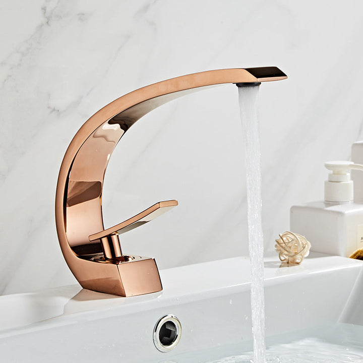 BowLift | 17 cm High Basin Faucet Luxury 1 Hole Basin Faucet Cubic Bathroom Faucet