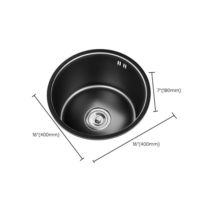 BowLift | Contemporary Style Round Kitchen Sink Stainless Steel Kitchen Sink
