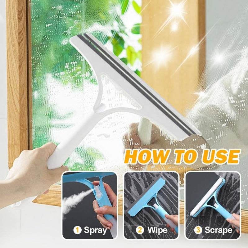 BowLift | BrightSwipe 3 in 1 Window Squeegee Cleaner with Spray Bottle
