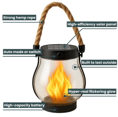 SolarGlowX — Create safe, magical nights filled with a real flame atmosphere without effort or risk | Bowlift