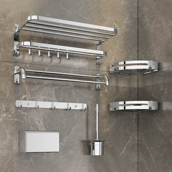 BowLift | Silver/Black Bathroom Hardware Set Modern Bathroom Accessories Hardware Set