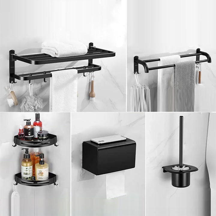 BowLift | Silver/Black Bathroom Hardware Set Modern Bathroom Accessories Hardware Set
