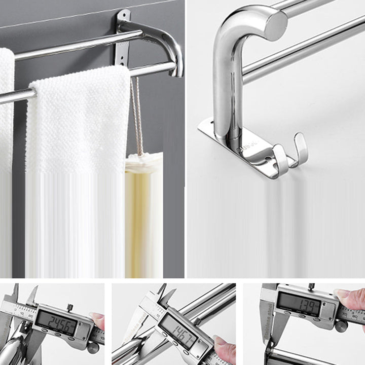 BowLift | Silver/Black Bathroom Hardware Set Modern Bathroom Accessories Hardware Set