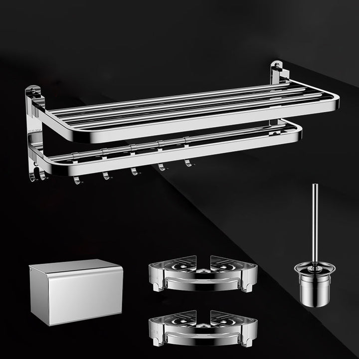 BowLift | Silver/Black Bathroom Hardware Set Modern Bathroom Accessories Hardware Set