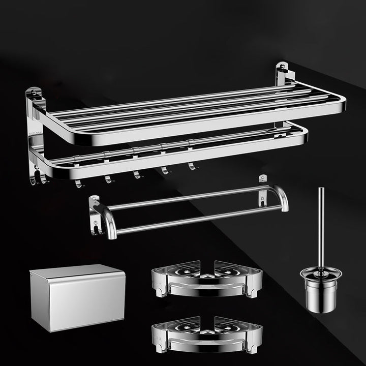 BowLift | Silver/Black Bathroom Hardware Set Modern Bathroom Accessories Hardware Set