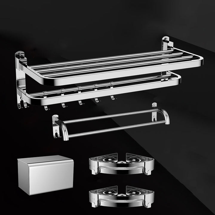 BowLift | Silver/Black Bathroom Hardware Set Modern Bathroom Accessories Hardware Set