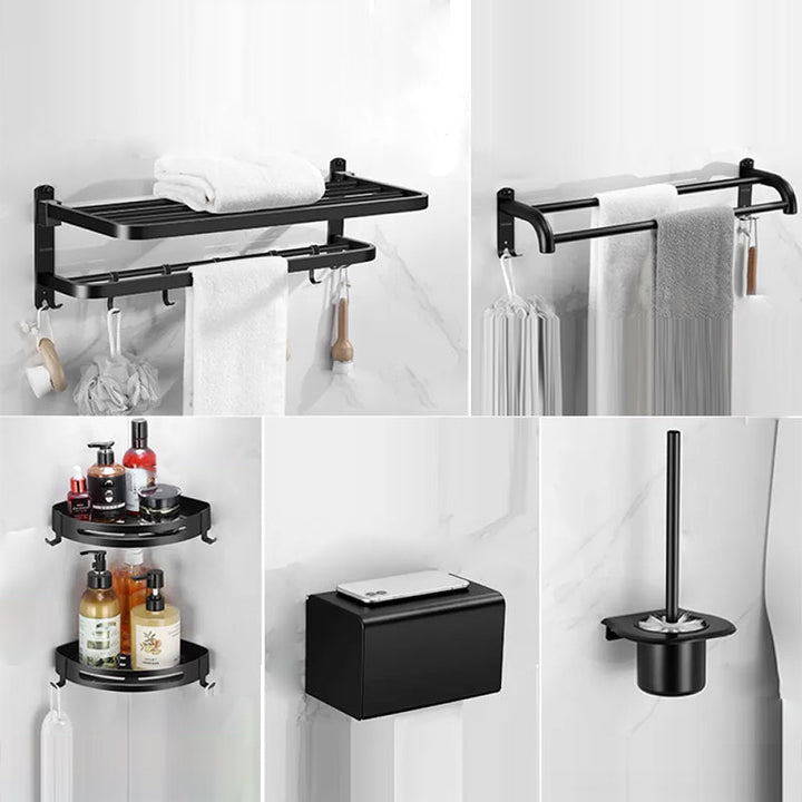BowLift | Matte black bathroom accessory set Modern bathroom accessory hardware set