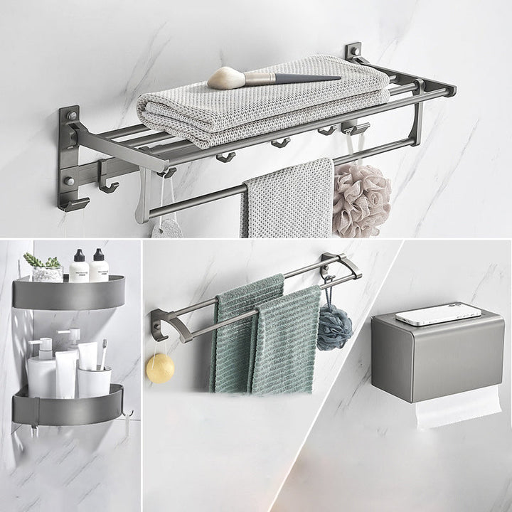 BowLift | Modern Chrome Bathroom Accessories Set Aluminum Bathroom Fixtures Set