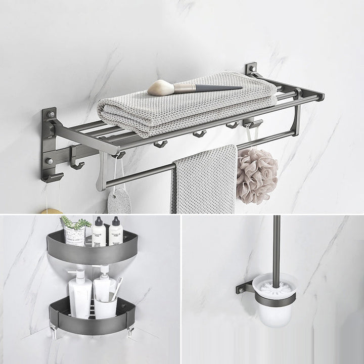 BowLift | Modern Chrome Bathroom Accessories Set Aluminum Bathroom Fixtures Set