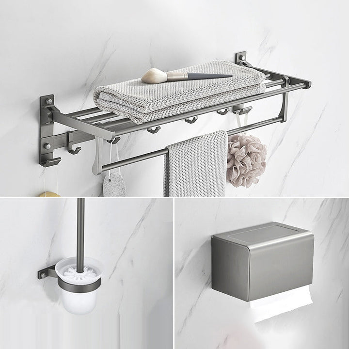 BowLift | Modern Chrome Bathroom Accessories Set Aluminum Bathroom Fixtures Set