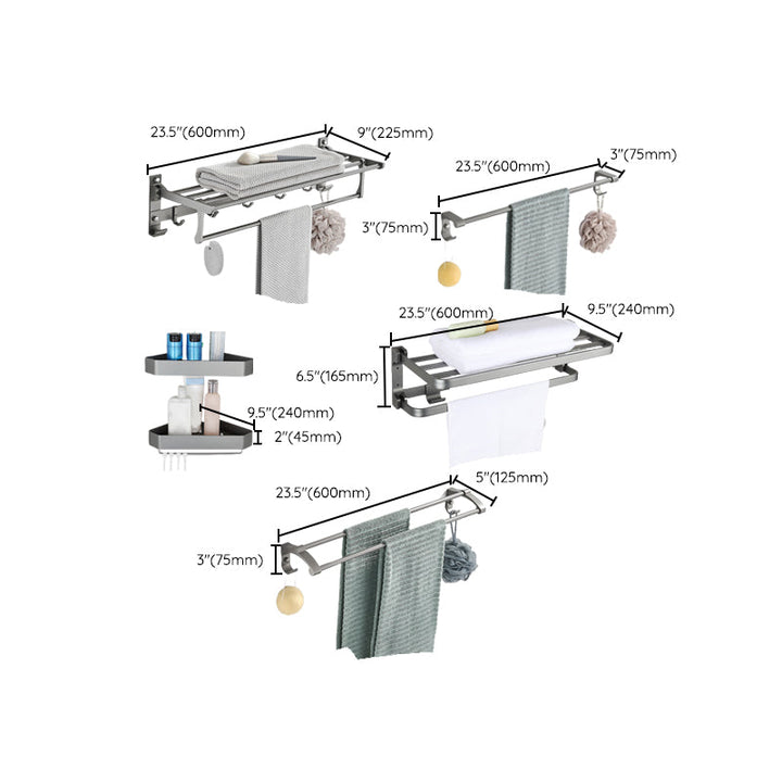BowLift | Modern Chrome Bathroom Accessories Set Aluminum Bathroom Fittings Set