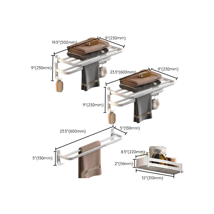 BowLift | Modern white bathroom accessories as a single piece or in a set made of metal