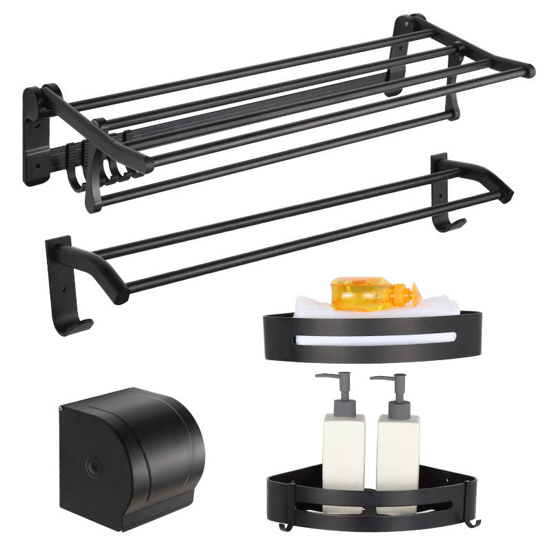 BowLift | Modern Matt Black Bathroom Shelf Paper Holder Bathroom Accessory Set