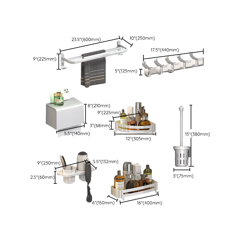 BowLift | Modern Bathroom Accessory Set White Paper Holder Bathroom Shelf Bathroom Fittings Set