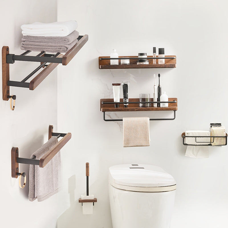 BowLift | Modern Bathroom Accessory Set Aluminum & Wood Bathroom Fittings Set