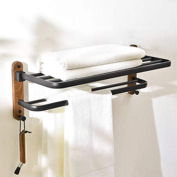 BowLift | Modern Bathroom Accessory Set Aluminum & Wood Bathroom Fittings Set