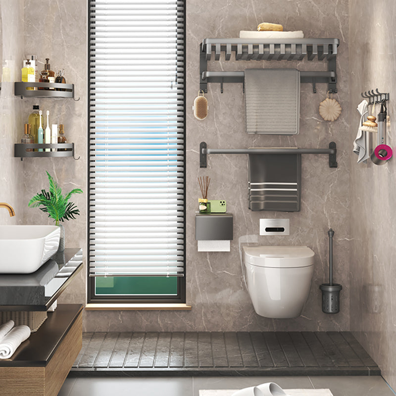 BowLift | Modern Bathroom Accessory Set Gray Bathroom Shelf Paper Holder Bathroom Accessory Kit