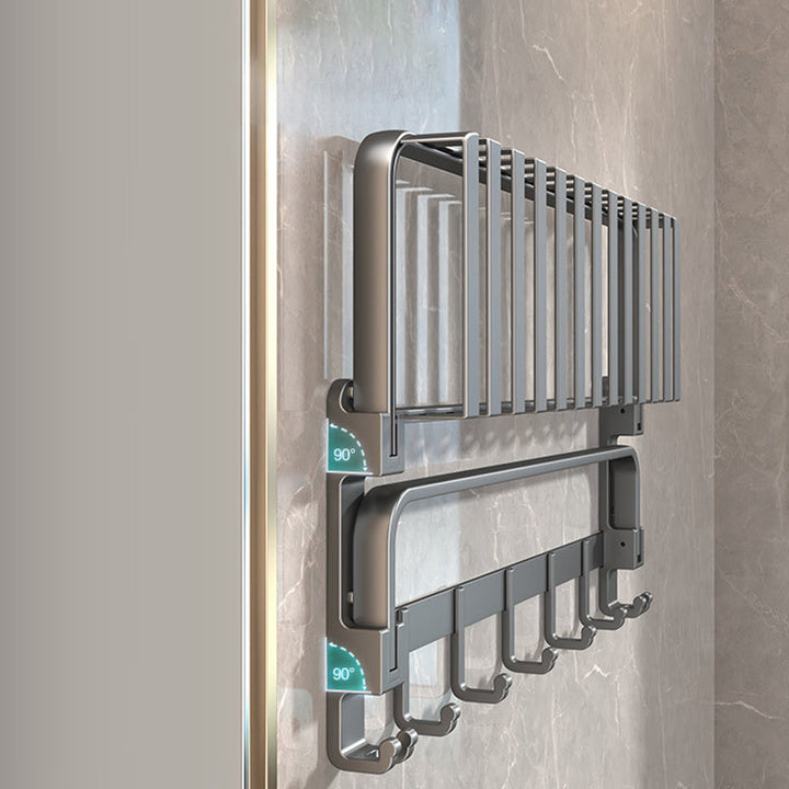 BowLift | Modern Bathroom Accessory Set Gray Bathroom Shelf Paper Holder Bathroom Accessory Kit