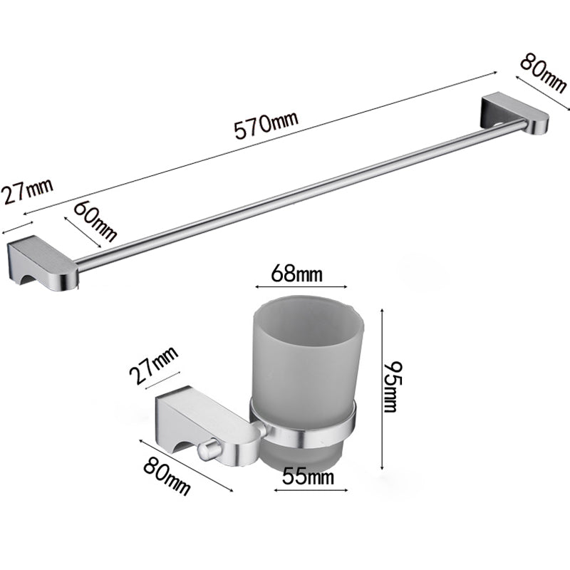BowLift | 6-piece chrome bathroom accessory as a single item or as a set with towel ring bar