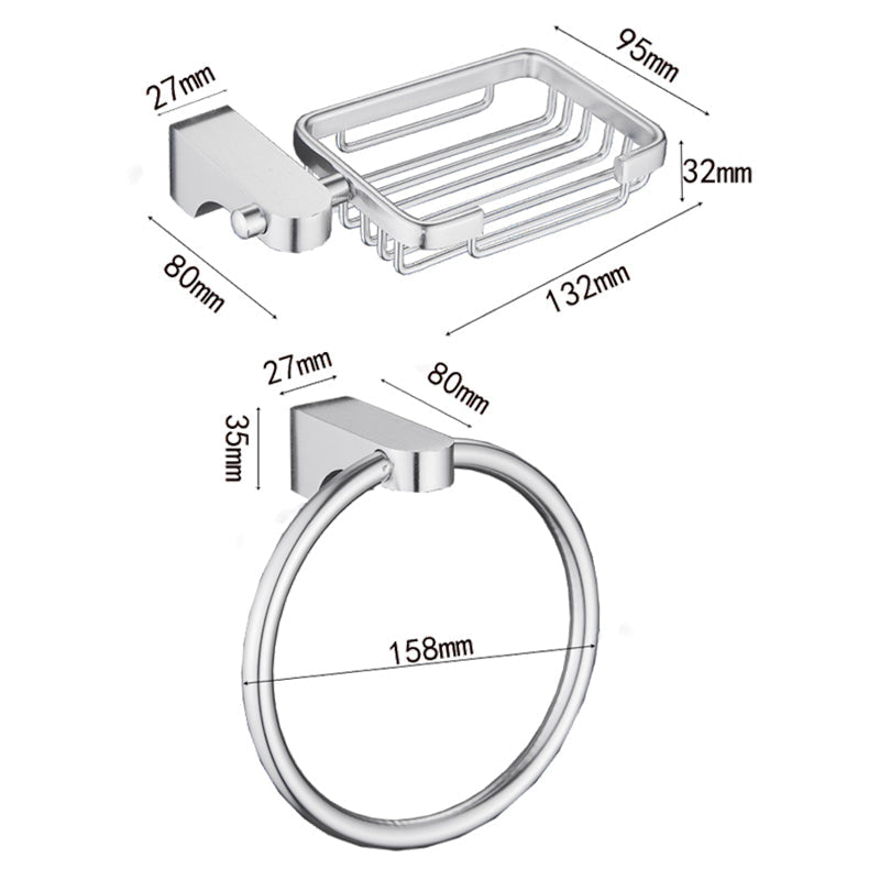 BowLift | 6-piece chrome bathroom accessory as a single item or as a set with towel ring bar
