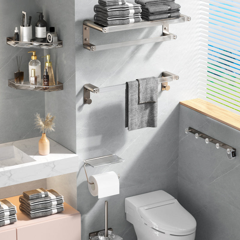 BowLift | Modern Bathroom Set Gray Towel Rack Bathroom Shelf Bathroom Accessories Set