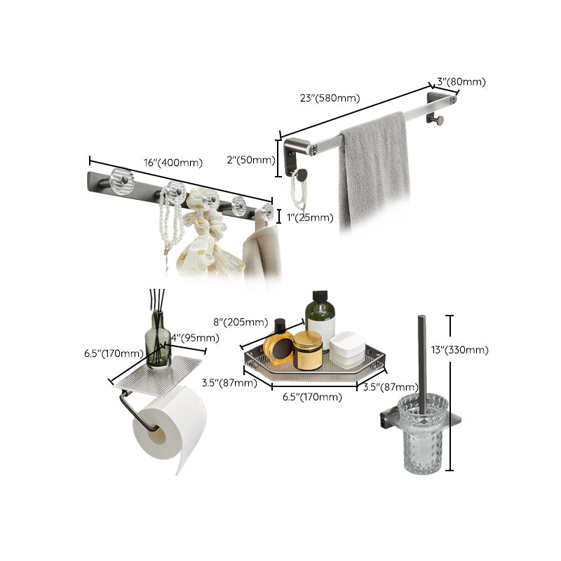 BowLift | Modern Bathroom Set Gray Towel Rack Bathroom Shelf Bathroom Accessories Set