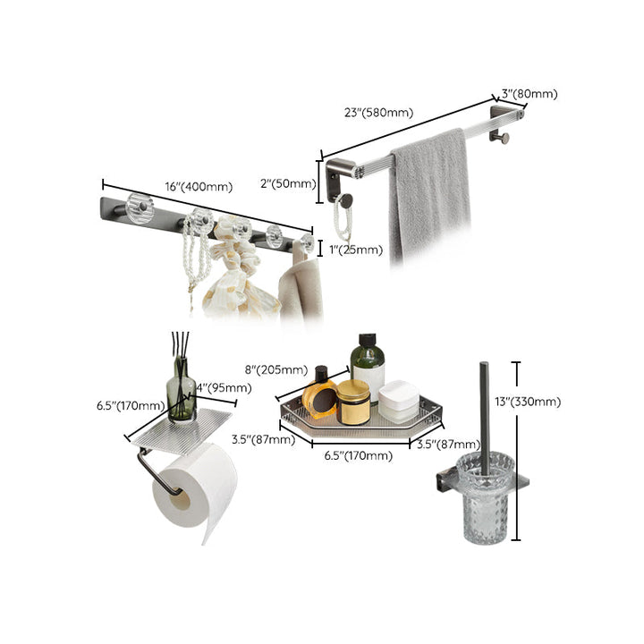 BowLift | Modern Bathroom Set Gray Towel Rack Bathroom Shelf Bathroom Accessories Set