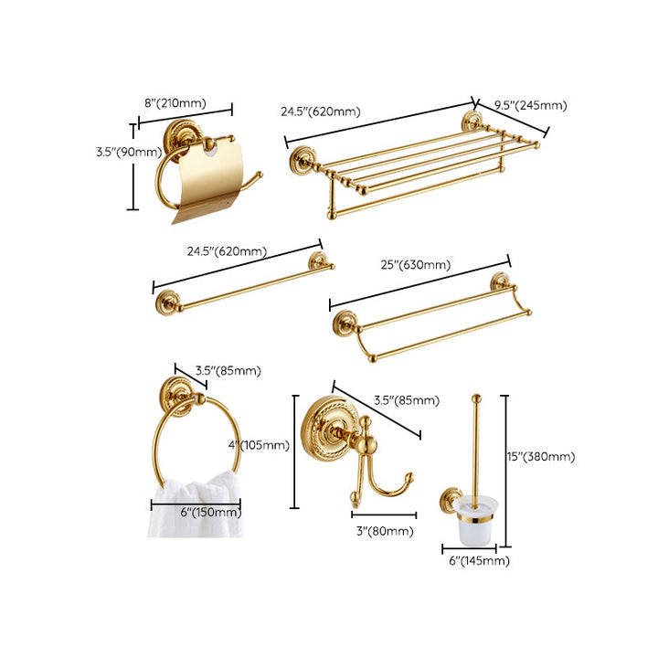 BowLift | Traditional Golden Bath Accessory Set Copper Bathroom Accessory Kit