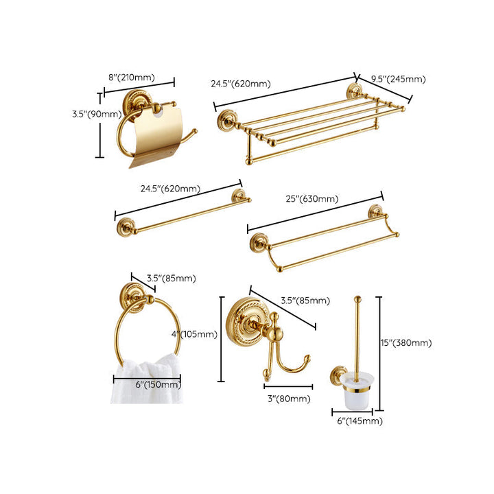 BowLift | Traditional Golden Bathroom Accessories Set Copper Bathroom Set
