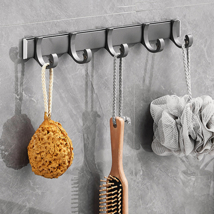 BowLift | Gray 6/7-piece modern bathroom accessory set bathroom shelf/bath towel hooks/towel bar included