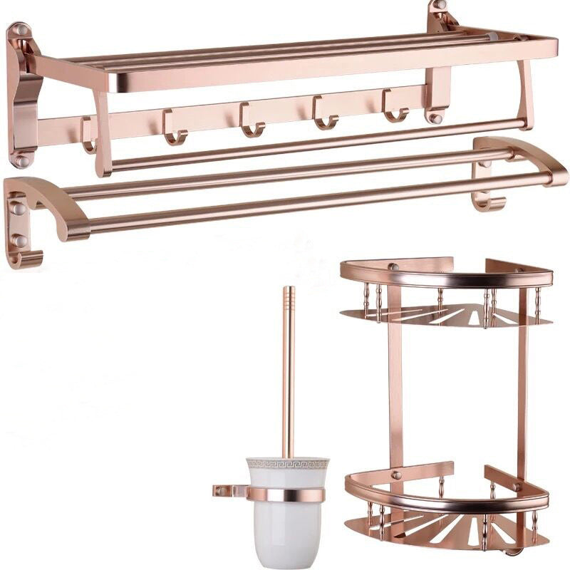BowLift | Modern 5/6-piece bathroom accessory set with bathroom shelf/robe hooks/towel bar