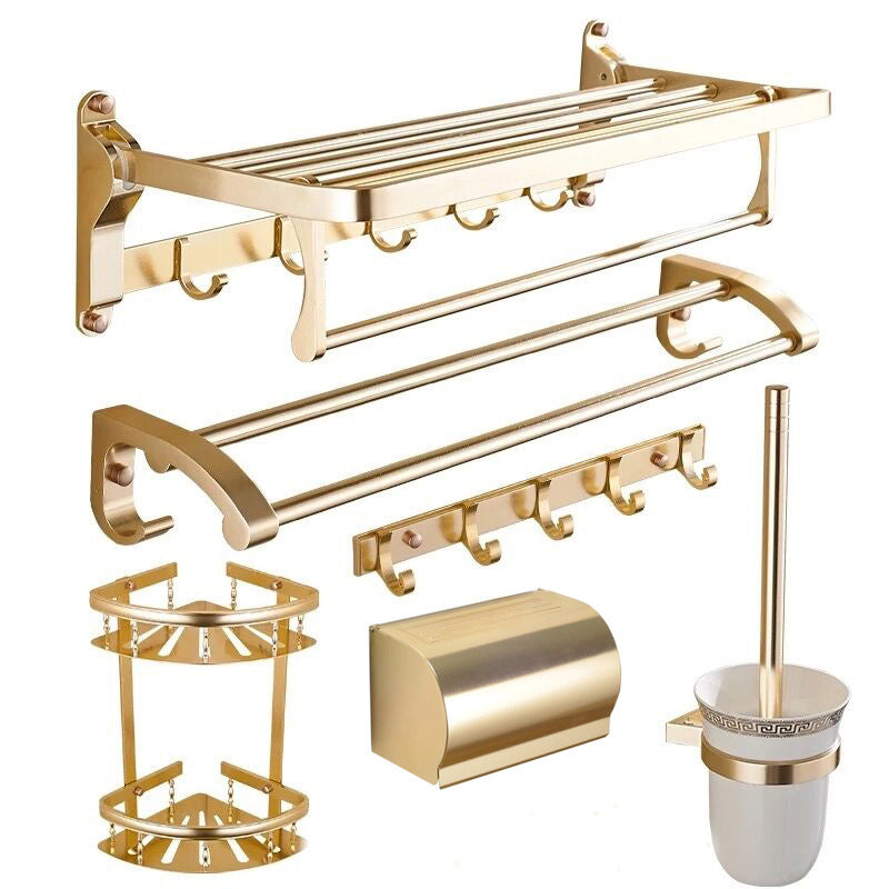 BowLift | Modern 5/6-piece bathroom accessory set with bathroom shelf/robe hooks/towel bar