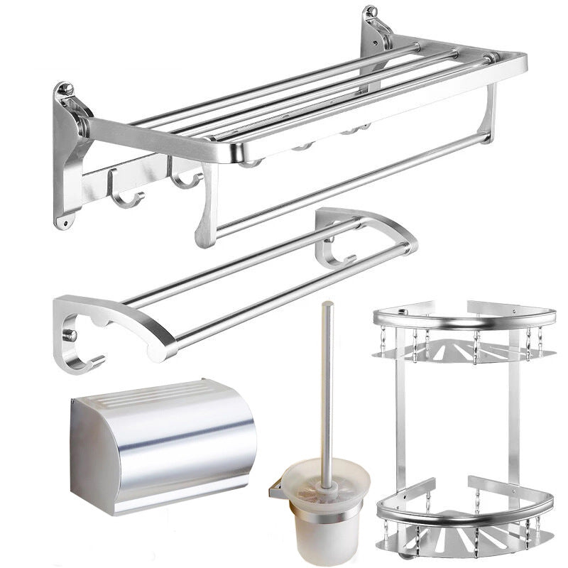 BowLift | Modern 5/6-piece bathroom accessory set with bathroom shelf/robe hooks/towel bar