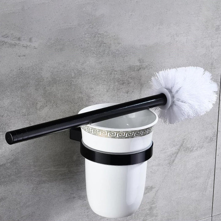 BowLift | Modern 5/6-piece bathroom accessory set with bathroom shelf/robe hooks/towel bar