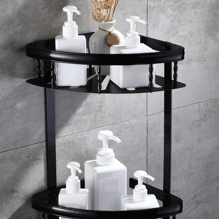BowLift | Modern 5/6-piece bathroom accessory set with bathroom shelf/robe hooks/towel bar