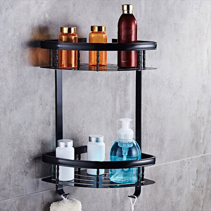 BowLift | Modern 5/6-piece bathroom accessory set with bathroom shelf/robe hooks/towel bar