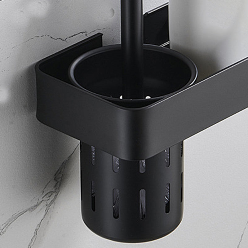 BowLift | 7-piece Bathroom Hardware Set Matte Black/Grey with Bath Shelf/Towel Holder/Bath Towel Hook