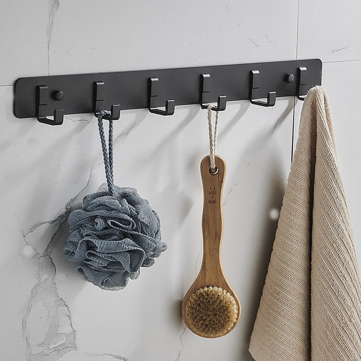 BowLift | 7-piece Bathroom Hardware Set Matte Black/Grey with Bath Shelf/Towel Holder/Bath Towel Hook
