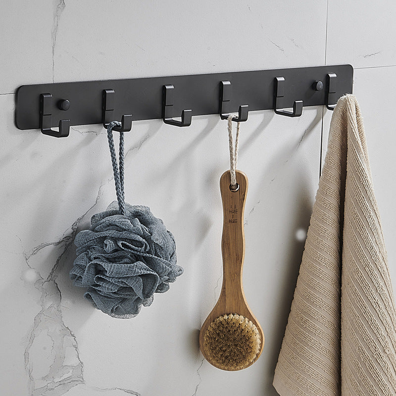 BowLift | 7-piece Bathroom Hardware Set Matte Black/Grey with Bath Shelf/Towel Holder/Bath Towel Hook