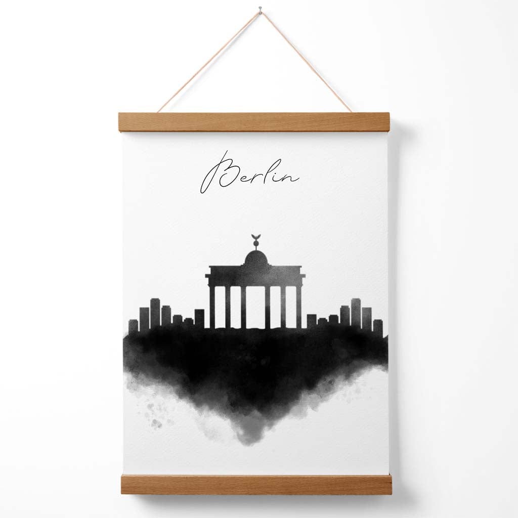 Berlin Watercolor Skyline City Poster with Hanger | Bowlift