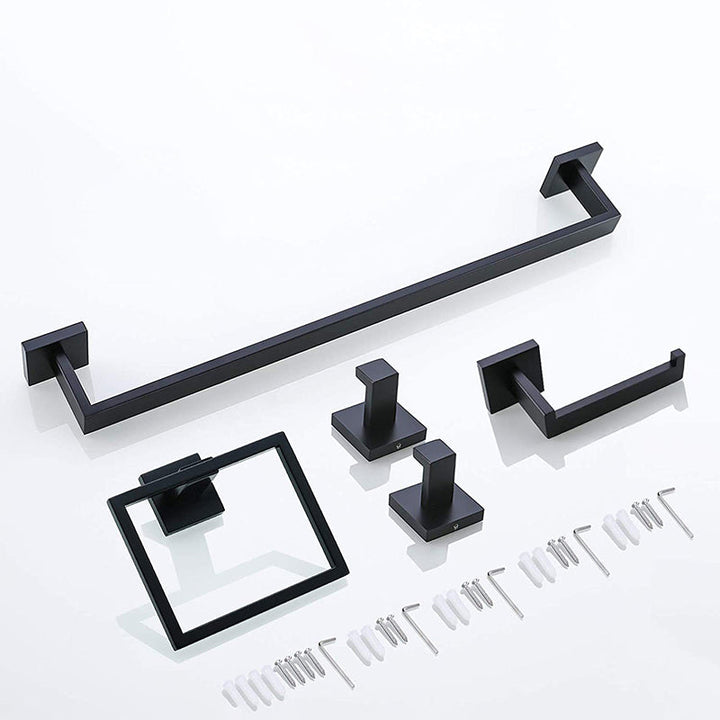 BowLift | 7-piece bathroom accessory set made of stainless steel with paper holder/robe hook/towel ring bar