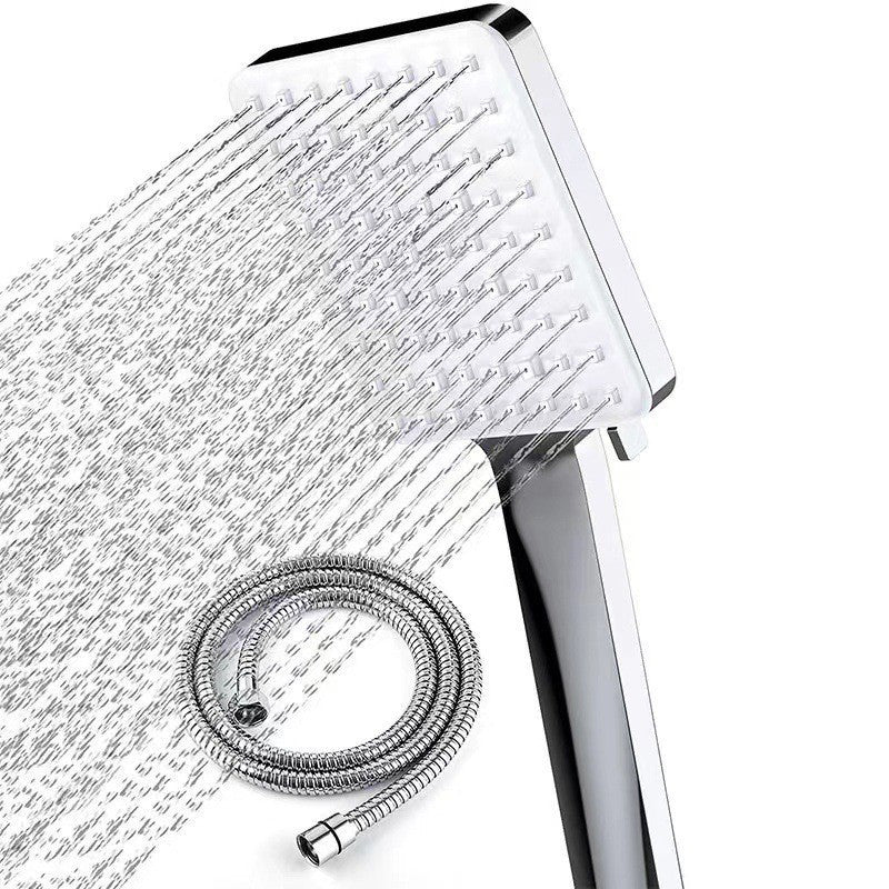 BowLift | Contemporary Showerhead Square Handheld Showerhead in Silver