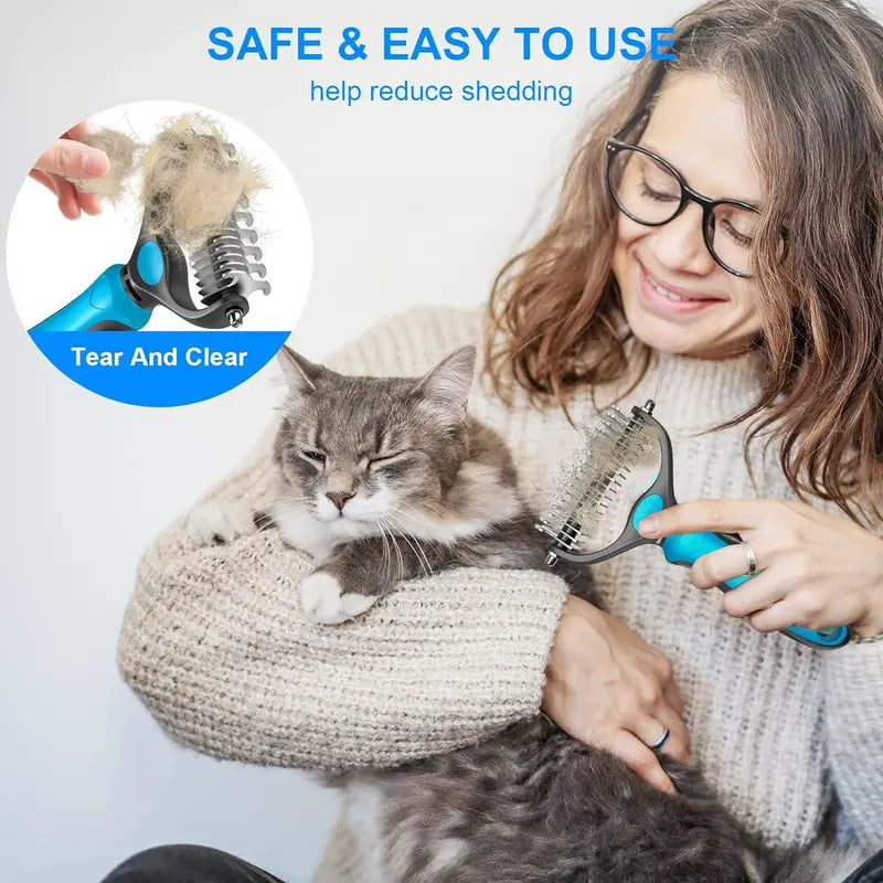 Double-sided pet grooming brush - End the hair chaos and enjoy quiet, cozy cuddle hours | Bowlift