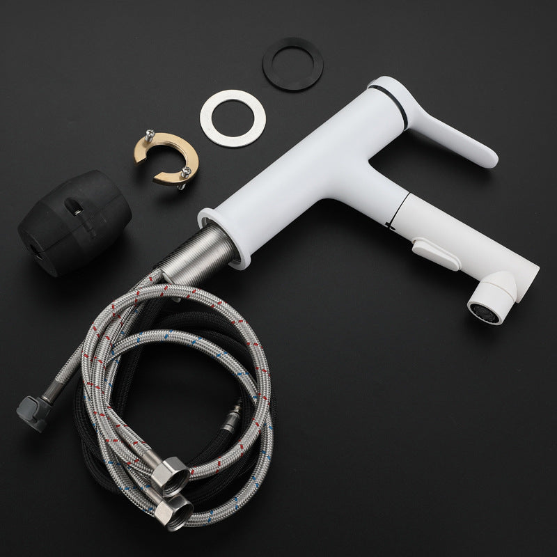 BowLift | Modern Extendable Sink Faucet Bathroom Faucet Brass 1 Handle Sink Faucet with Water Hose