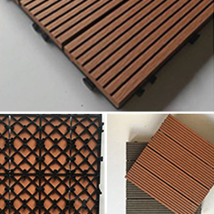 BowLift | Contemporary Engineered Floor Tile Wire-Brushed Click-Lock Wood Floor for Patio Garden