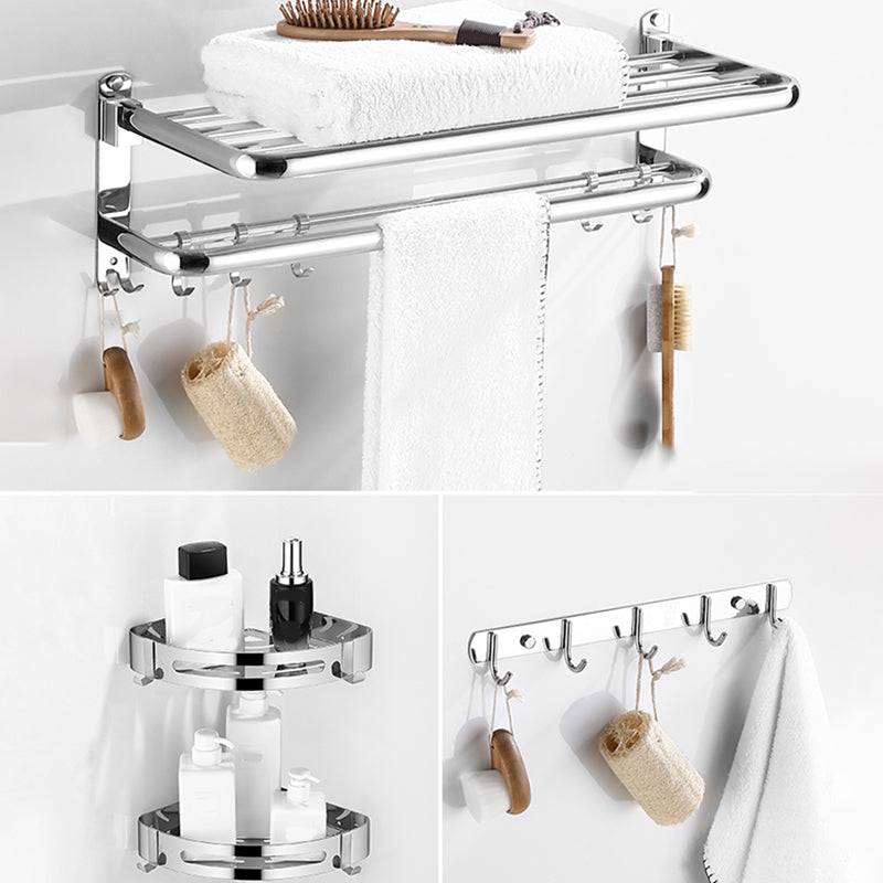 BowLift | Modern Bathroom Set with Bathroom Shelf/Towel Bar Polished Chrome Bathroom Accessory Set