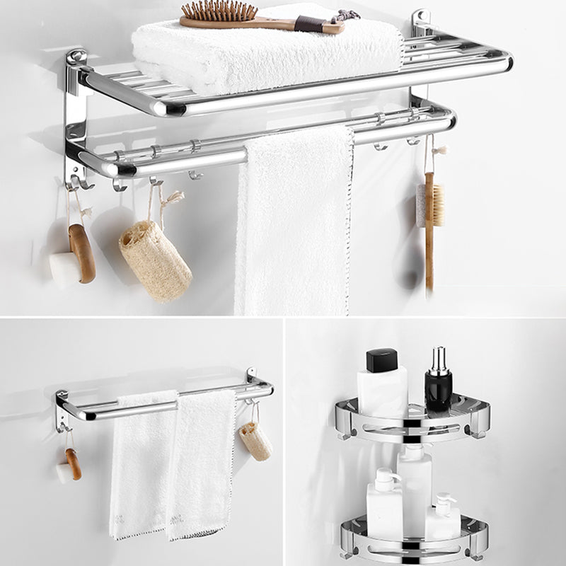 BowLift | Modern Bathroom Set with Bathroom Shelf/Towel Bar Polished Chrome Bathroom Accessory Set
