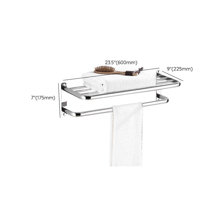 BowLift | Modern Bathroom Set with Bathroom Shelf/Towel Bar Polished Chrome Bathroom Accessory Set